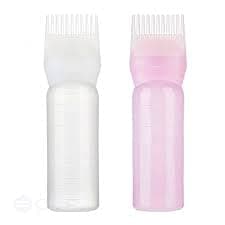 Plastic Hair Oil Bottle, Oil Comb 120Ml Hair Tools Hair Dye Applicator Brush Bottles Styling Tool Hair Coloring (Pack Of 2), Multicolor