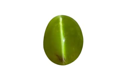 GenericOriginal Certified Jeweltique! Original Certified Cats Eye Stone कैट्स आई 3 Carat Chrysoberyl Green Lehsuniya Gemtone 2.75 Ratti Premium Nag Ketu Mani हरा पत्थर For Making Jewellery