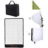 Falcon Eyes RX-12T Kit 280 Lights Lightweight Roll-Flex LED Light Waterproof Lamp with Softbox Diffuser (RX-12T with Diffuser)