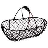 EggBaskets Small Wire Egg Basket, Wire Mesh Chicken Egg Gathering Basket, Vintage Style Liam, Copper
