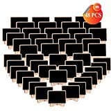 48 PCS Mini Chalkboard Signs - Mini Chalkboards Blackboard Party Food Labels with Chalk and Easel Stand for Party, Weddings, Message Board Signs and Food Labels