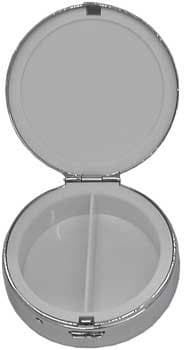 'Glitter Unicorn' Round Silver Pill Box/Compact Travel Case (Gift Box Edition)