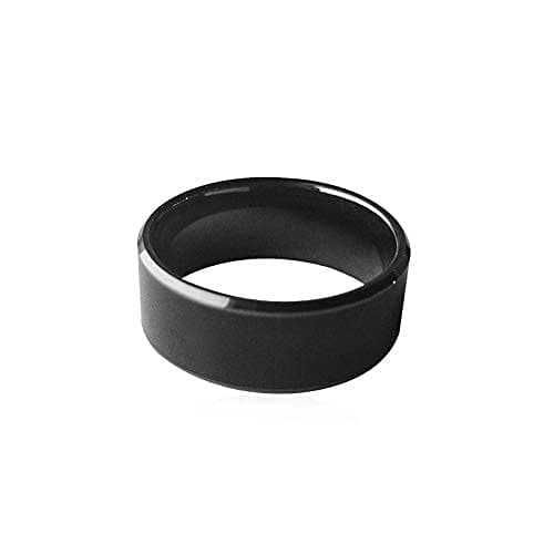 Waterproof Ceramic NFC Ring, NFC Forum Type 2 215 496 Bytes Chip Universal for Mobile Phone, All-Round Sensing Technology Wearable Smart Ring, Wide Surface Fasion Ring(10#)