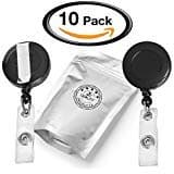 Retractable Clip-On ID Badge Holder with Reel, Retractable Lanyard Badge Clip reels, Badge Reel Retractable Card Holder. 30 inch Reel with Metal Belt Clip, Bulk Pack of 10