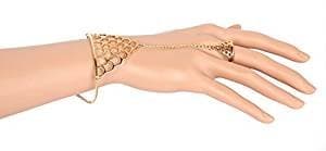 Women's Jewelry Delicate Hand Jewelry with Gold Half Circle Arches over Wrist and on Ring Statement Hand Jewelry Gold Gold arch hand jewelry One size 6x15x1 cm (LxHxW) 11900