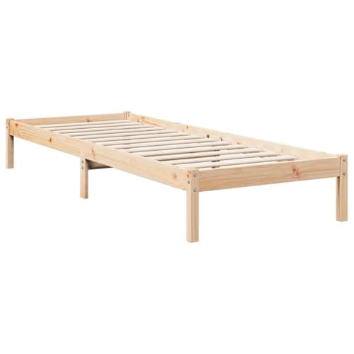 vidaXL Extra Long Bed Frame - Solid Pine Wood - 225.5x85.5x31 cm - Fits 80x220 cm Mattress - Bedroom Single Bed - Slats Included - Assembly Required
