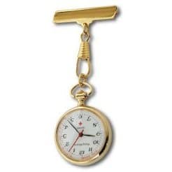 Philip Mercier Unisex Goldtone Metal Hook Chain White Analogue Dial Nurses Fob Watch NW006