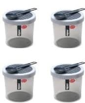 Nayasa Superplast Retro 92 Containers - Set Of 4 //500 Ml Grey & Brown - Plastic