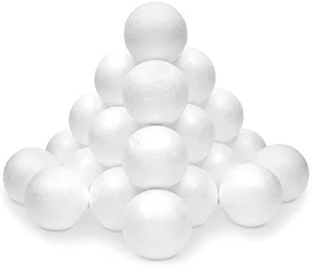 Jagmoolya Product Craft Foam Balls 3 Inches in Diameter, Smooth Styrofoam Polystyrenets Premium Foam Ball, for Decoration Household School Projects DIY Arts and Craft, White Pack of (50)