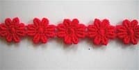 Red Mini Daisy Venice Lace Trim .5 Inch By The Yard