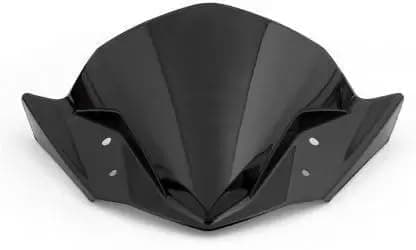 GadiParts Bike Universal Windscreen/Wind Deflectors Headlight Visor Fairing Kit Polycarbonate Unbreakable New Model Visor Glass Black Compatible with Bajaj Pulsar Ns 200