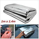 EDDOFIT Car Soundproof Insulation Sound Deadening Hood Heat Shield Noise Reducing Thermal Mat Durable Material 1m x 1.4m 39inch x 55inch