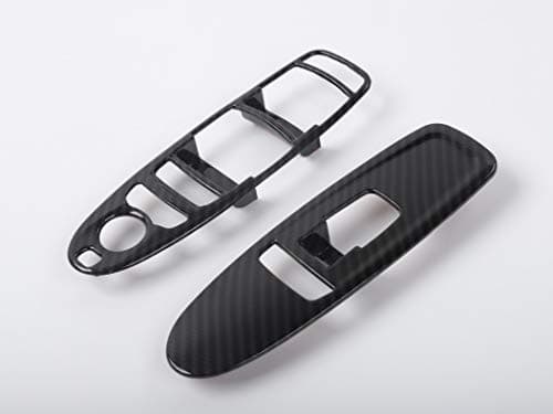 hors Car Windows Shift Panel ABS Trim Shell Frame Cover Wear Resisting Scratch Protection Device Nissan Patrol 2017+ (Carbon Fiber S4877)