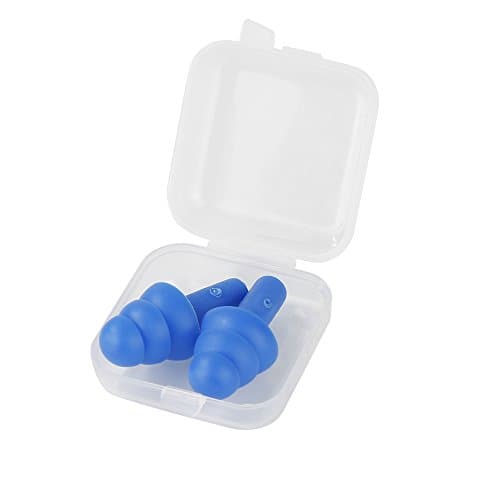 1 Pair Solid Blue Anti-Noise Ears Plugs Silicone Spiral Protection Noise Reduction