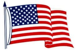 3x5 Inch American Flag Decal - Static Cling (2 decals included)