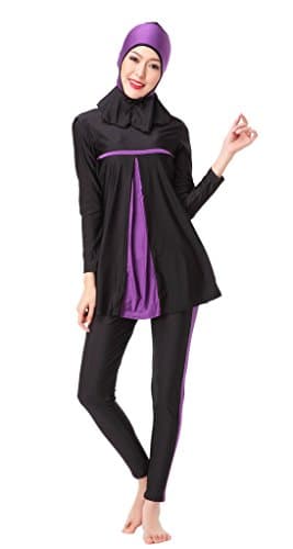 GladThink Womens Muslim Burkini 3-Pieces Swimsuit