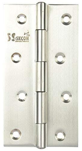 ssiskcon 5 inch x 14 Gauge 1.9mm Thick Pack of 12 Stainless Steel Door Butt Hinges Matt Satin Finish Bearing Slow Movement