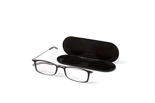 ThinOptics Brooklyn Reading Glasses Rectangular Frames With Milano Magnetic Case - Thin Lightweight Compact Readers 1.00 1.50 2.00 2.50 Strength