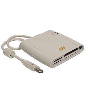 7-in-1 USB External Flash Memory Card Reader (Beige)
