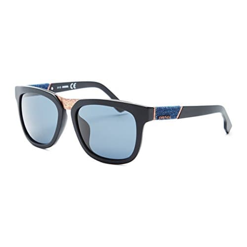 DIESEL Men's Plastic, Denim & Metal Sunglasses