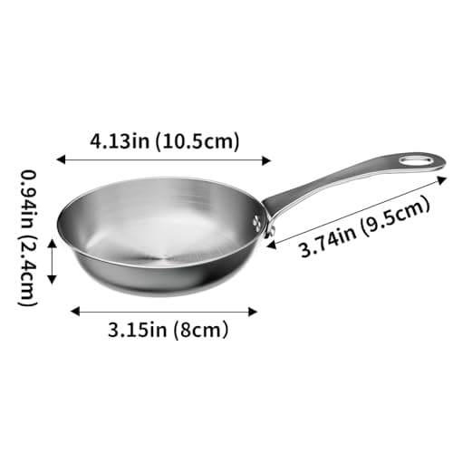 Macevia Mini Sauce Pan,18/8 Stainless Steel Butter Warmer Mini Pan Cooking Sauce Cup with Handle For All Stoves Multipurpose Use for Home Kitchen or Restaurant (4.5oz/130ml) - Silver