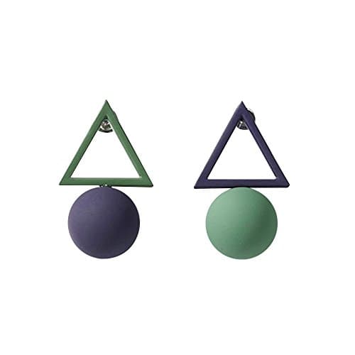 YUELILI Simple Geometric Triangle Earrings Female Bead Jewelry Earrings Asymmetric