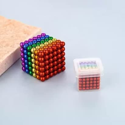 Sarjudas Enterprise New Trending Powerful 216 pcs 6X6 Cube of 6 Colors 5mm Balls- Explore The Creative World, Beads Stress Relief Toys for Kids