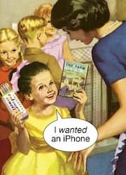 Simon Spicer Ladybird Book Card - ' I Wanted An iPhone' (LB62) - New in Cello
