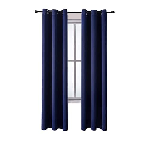 NA Blackout Grommet Curtain Panels Combo - Thermal Insulated Blinding Room Darkening Drapes for Bedroom and Living Room (Set of 2 Panels, 42 x 84 Inch, Navy Blue)
