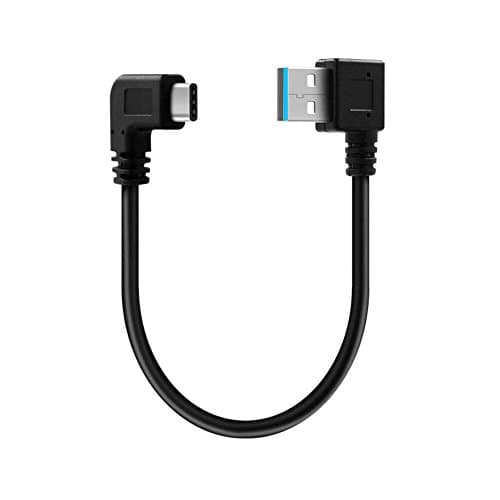 Left 90 Degree Elbow USB 3.0 Male to USB 3.1 Type C Elbow Data Line Cable 10 inch