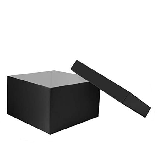 giftbagshop Luxurious Gift Box for Birthdays, Christmas, Weddings or Corporate Gifts Pearlised Gold Square Gift Box 175 x 175 x 105mm (Black)