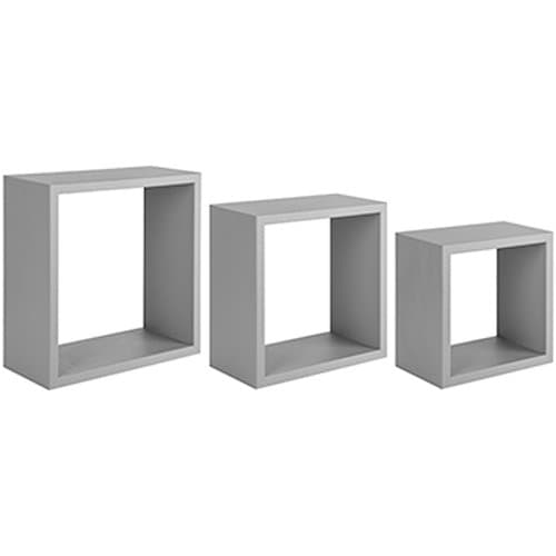 SANITEC Nightmare Wall Shelves, Wood, Grey Stone, 15.5 x 35 x 35 cm