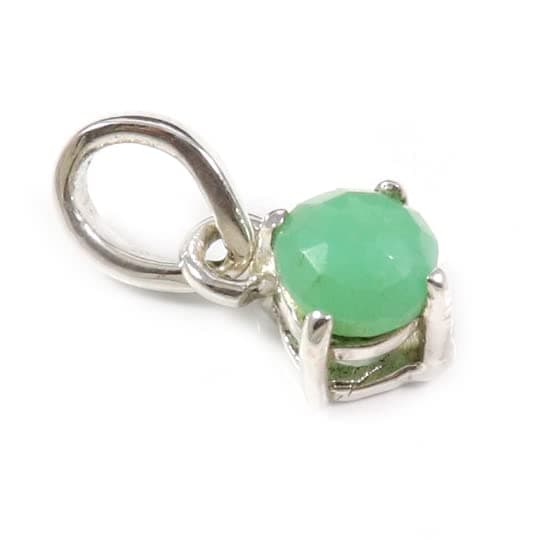 Goyal Impex Women Chrysoprase Natural Gemstone Solid 925 Sterling Silver Pendant Jewelry PQ03