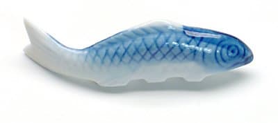 Blue Carp Ceramic Japanese Chopstick Rest; 1 Rest