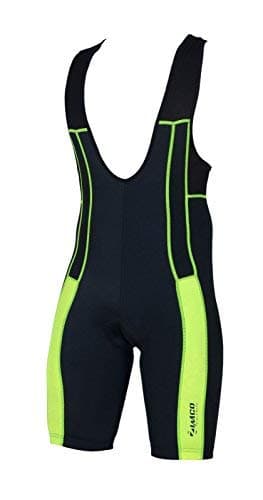 Zimco Elite Bib Shorts Cycling Bib Short Coolmax Padded Racing Cycling Bib (Small, Black/Neon Green)