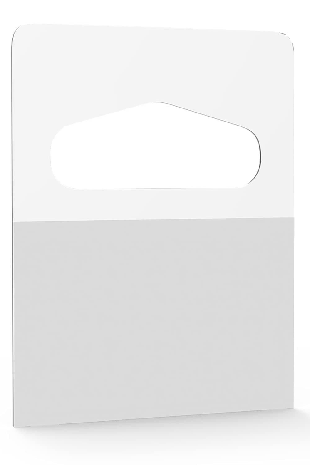300PCS 1-1/4" X 1-5/8" Slot Hole Self Adhesive Hanging Tabs Heavy Duty Clear Plastic Hang Tags Hook for Store Retail Display Tab