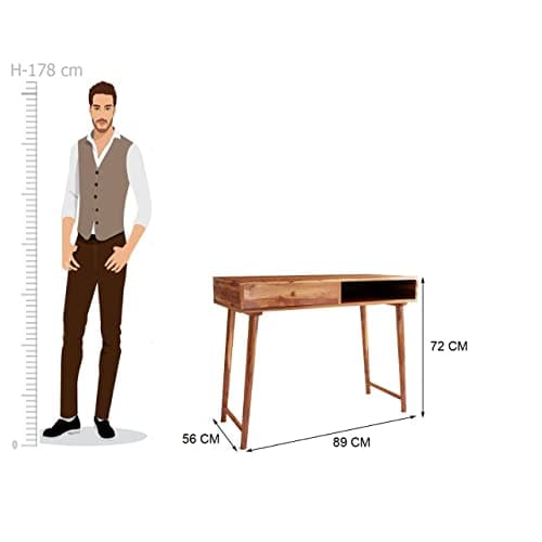 Solid Sheesham Wood Study Desk for Living Room | Sheesham Wood Study Table for Students | Computer Table | (Matte Finish, Brown) |