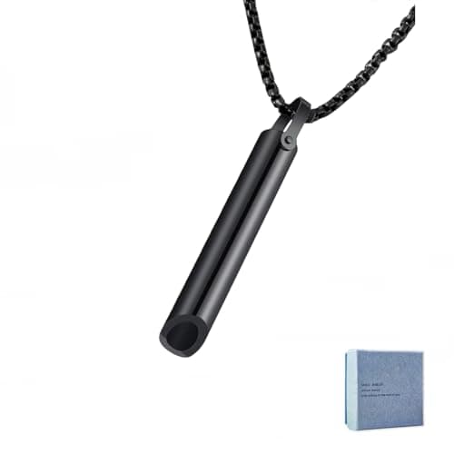 Breathing Necklace, Anxiety Relief Item for Mindfulness, Meditation, Sleep Aid, Quit Vaping, Calm Down, Relax, Spiritual Stress Relief Gift for Women & Men, Durable Stainless Steel, Fashion