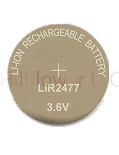 Hillflower 50 Piece LIR2477 2477 CR2477 LM2477 BR2477 Rechargeable Bulk 3.6V Lithium Battery