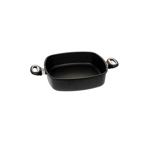 Lotus Cast Iron PaN Quadratkasserolle 21 CM, base 15 CM Height 7.5 CM Lid 21 CM Made in Germany Cast by Hand