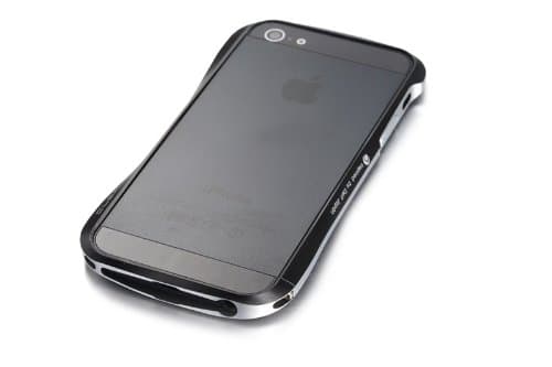 Double Color Small Pretty Waist Design Frame Bumper Metal Case for Apple Iphone 5 5G Iphone5 (Black with Silver)