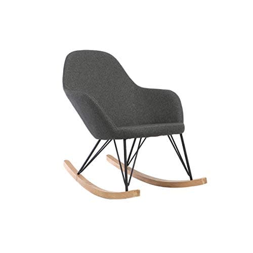 Miliboo Fabric Rocking Chair (Metal Legs and ash Rockers) Jhene