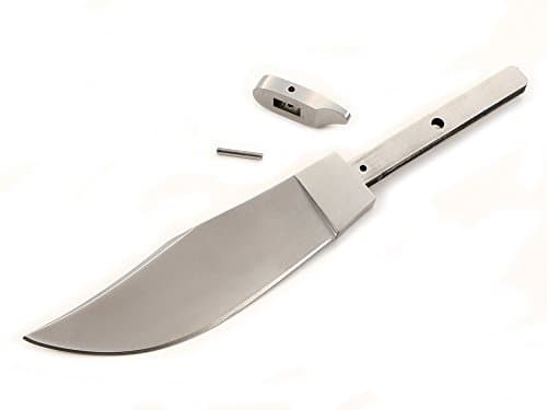 KnifeKits: Clip Point Skinner Hidden Tang Fixed Blade - Blade/SS Guard