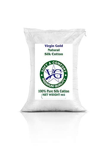 Virgin Gold -100% Organic Silk Cotton/Kapok/Ilavam Panju/Semal Cotton for Filling Pillows, Cushion,bolsters,Mattress etc (1kg)