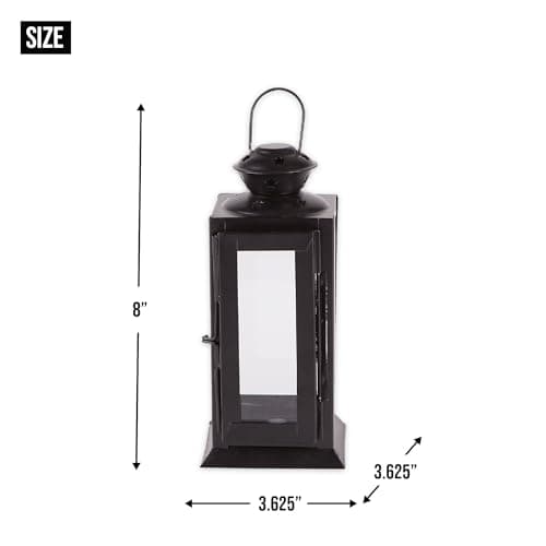 Zingz & Thingz Outdoor Starlight Hanging Candle Lantern, Decorative Light Home Decor, 8" Tall, Black