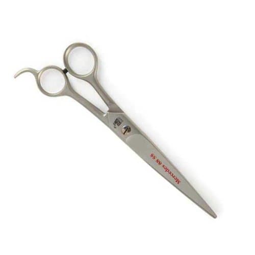 Stainless Steel Small Pet Filipino Mercedes 88 Straight Shears with Large Finger Holes, 8-1/4-Inch