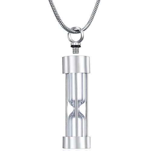 Fashion Hourglass Urn Necklace Cremation Ashes Memorial Jewelry Transparent Pendants Free Fill kit & Chain
