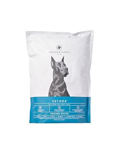 Ketona Chicken Recipe Dry Food for Adult Dogs - Low Carb, High Protein, Grain-Free Dog Food (4.2 lb)