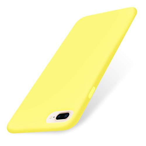 AOWIN iPhone 8 Plus Case,iPhone 7 Plus Case,Soft Silicone Gel Rubber Bumper Case Microfiber Lining Hard Shell Shockproof Full-Body Protective Case Cover for iPhone 7 Plus /8 Plus 5.5" - Yellow