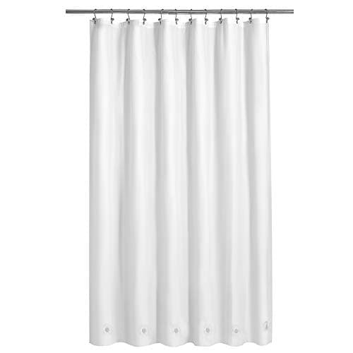 Barossa Design Long Shower Curtain Liner with 6 Magnets - 72" x 78", Waterproof PEVA Shower Liner for Bath Tub, PVC Free, Metal Grommets - White, 72x78